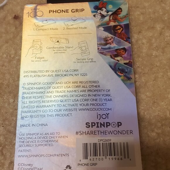 Disney 100 Year Celebration Stitch Spinpop Phone Grip - Picture 2 of 2